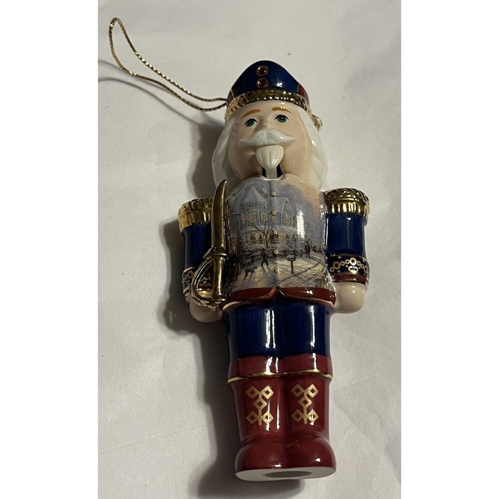 VTG Thomas Kinkade Collectible Porcelain Nutcracker Ornament Bradford Edition